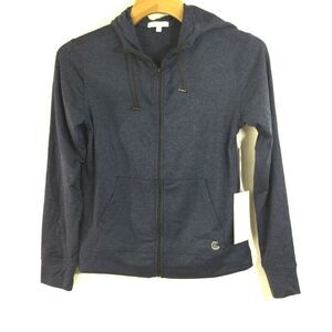 CALME by Johnny Was Heather Zip-up Hoodie GMG Iris Black Size XSmall NWT